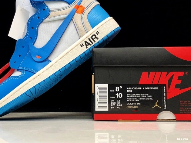 Rep AQ0818-148 UNC Air Blue 1 Off-White Jordan Powder 0726